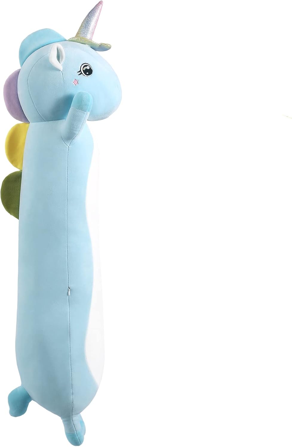 Soft Plush Long Unicorn Hugging Pillow, Kids Plush Toy Pillow Cute Unicorn Plushies Stuffed Animal Toy Gift for Kids and Girlfriend (Blue, 90cm/35.4in)