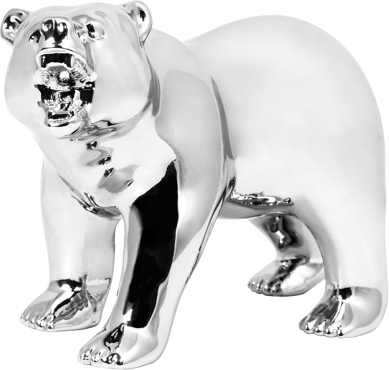 Chrome Growling Bear Hood Ornament