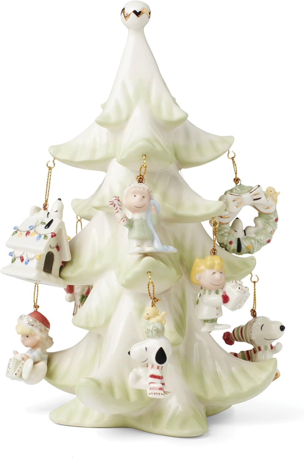 Snoopy & Friends 11-Piece Christmas Tree Ornament Set, Display Stand