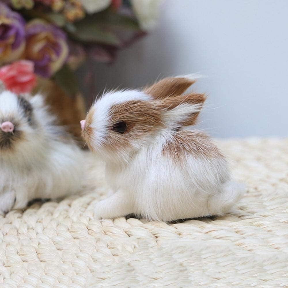 Mini Simulation Rabbits, Realistic Cute Plush Rabbits Lifelike Plush Bunny Realistic Rabbit Miniatures, White Rabbits Home Party Decors Model Gift Miniatures Decorations