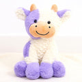 Cute Cow Plush Doll Toy 9 inch for Girls Boys (Siting Cow Purple)