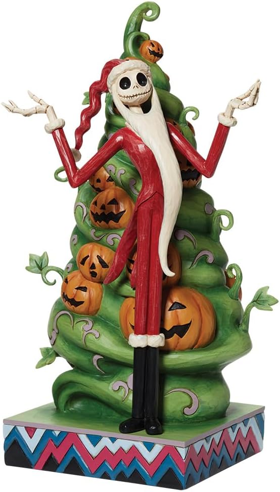 Disney Nightmare Before Christmas Figurine Skellington Figure Halloween Christmas Tree Jack o Lantern Pumpkin Office Village Home Kitchen Table Shelf Dining Coffee Living Bed Room Ornament Decoration