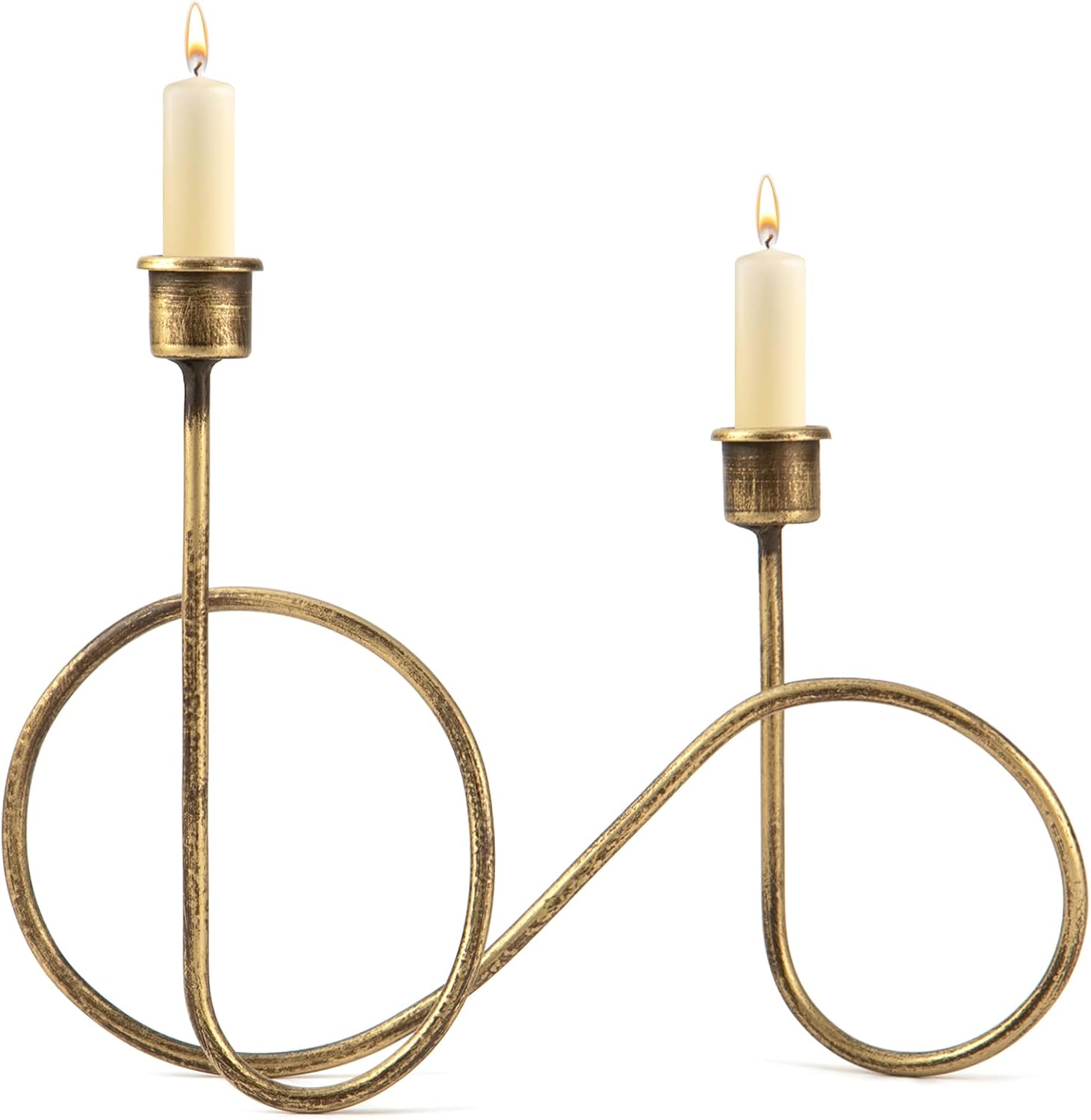Twisted Brass Style Candle Holder, Candlestick Holder for Table Decoration, Holiday, Wedding, Housewarming