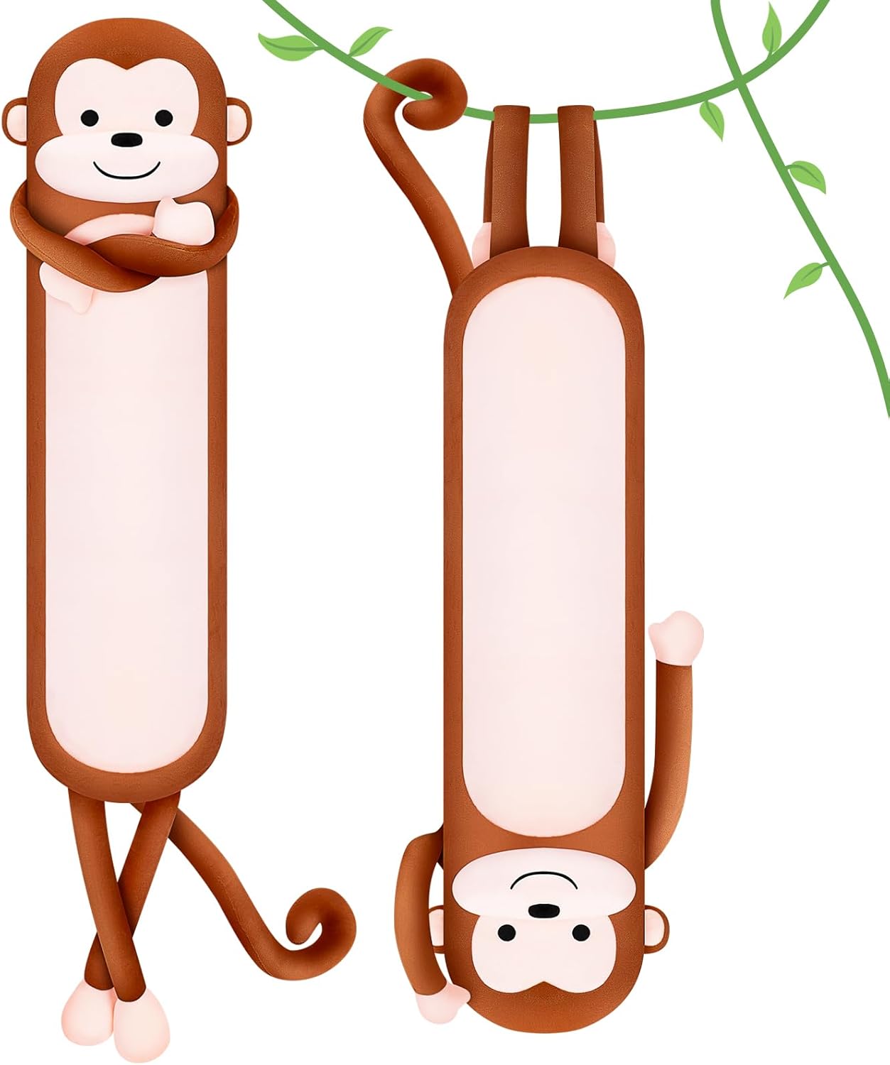 Long Monkey Stuffed Animal Plush Toy, 40' Kawaii Large Huggable Sleeping Plush Pillow, Soft Monkey Throw Body Pillow, Cute Plushies Cushion Doll Gifts for Kids Adults