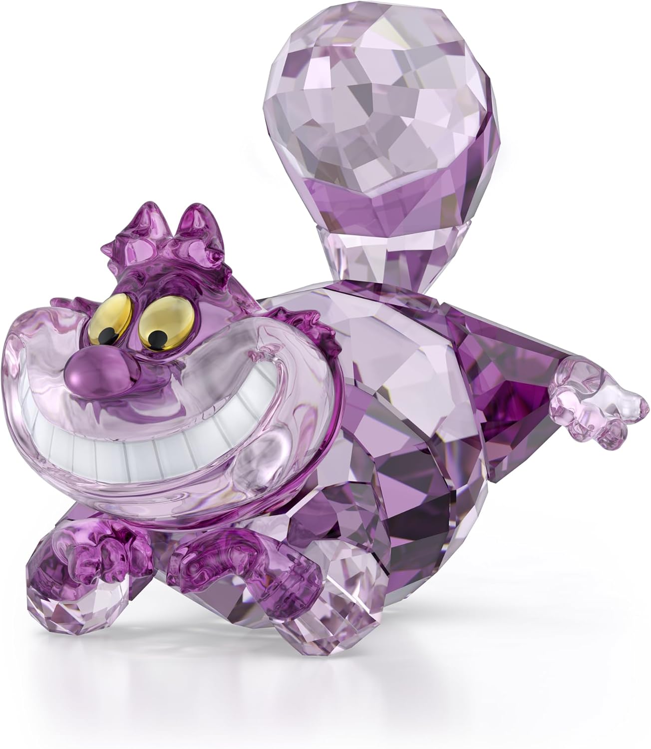 Alice In Wonderland Crystal Figurine Cheshire Cat, Multicolored Crystals with Metal Acs, Part of the  Alice in Wonderland Collection
