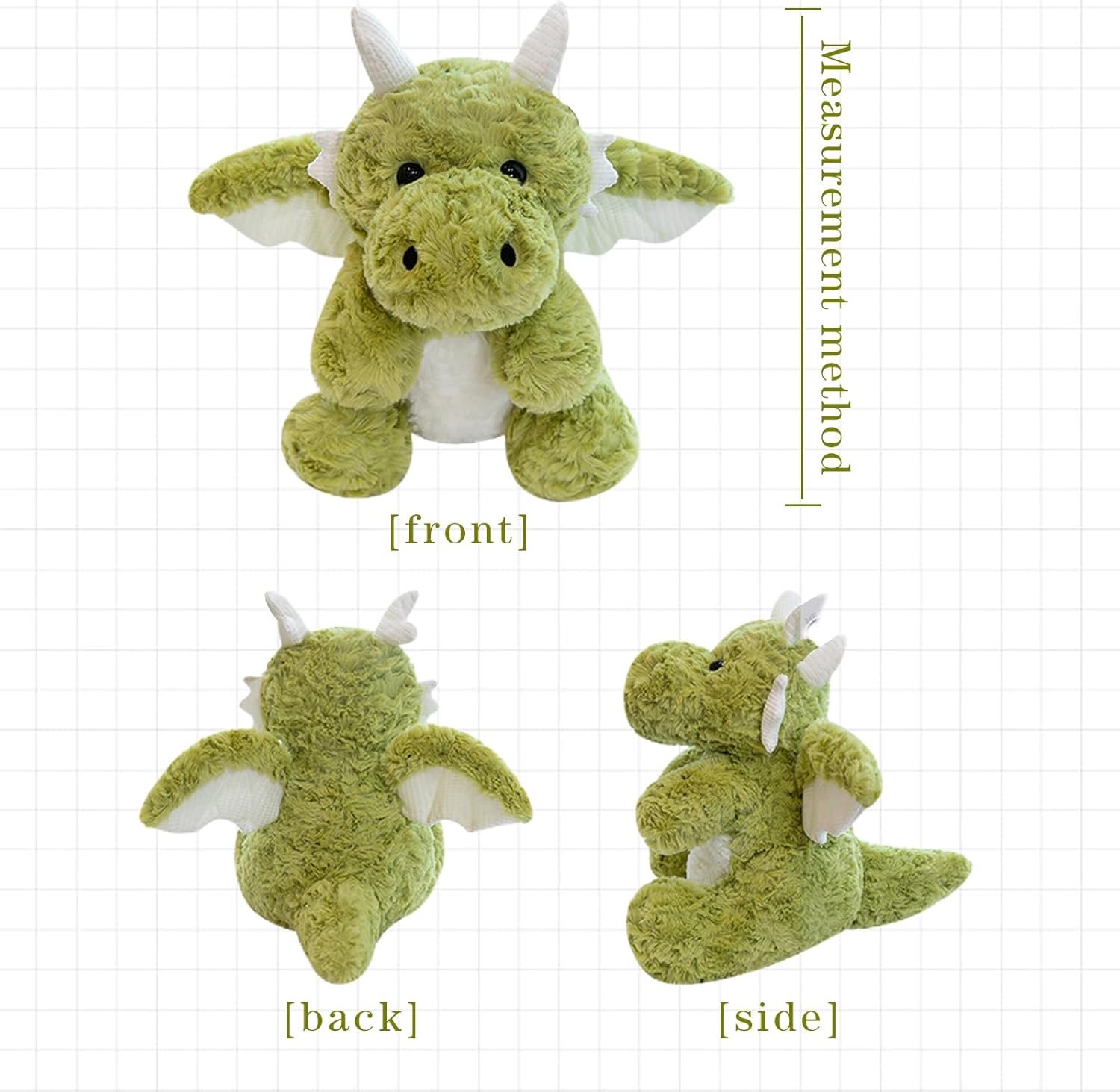 Little Flying Dragon - Cute Stuffed Animal Plush Toy - Adorable Soft Dragons Toy Plushies and Gifts - Perfect Present for Kids (Green,7.87in/20cm)