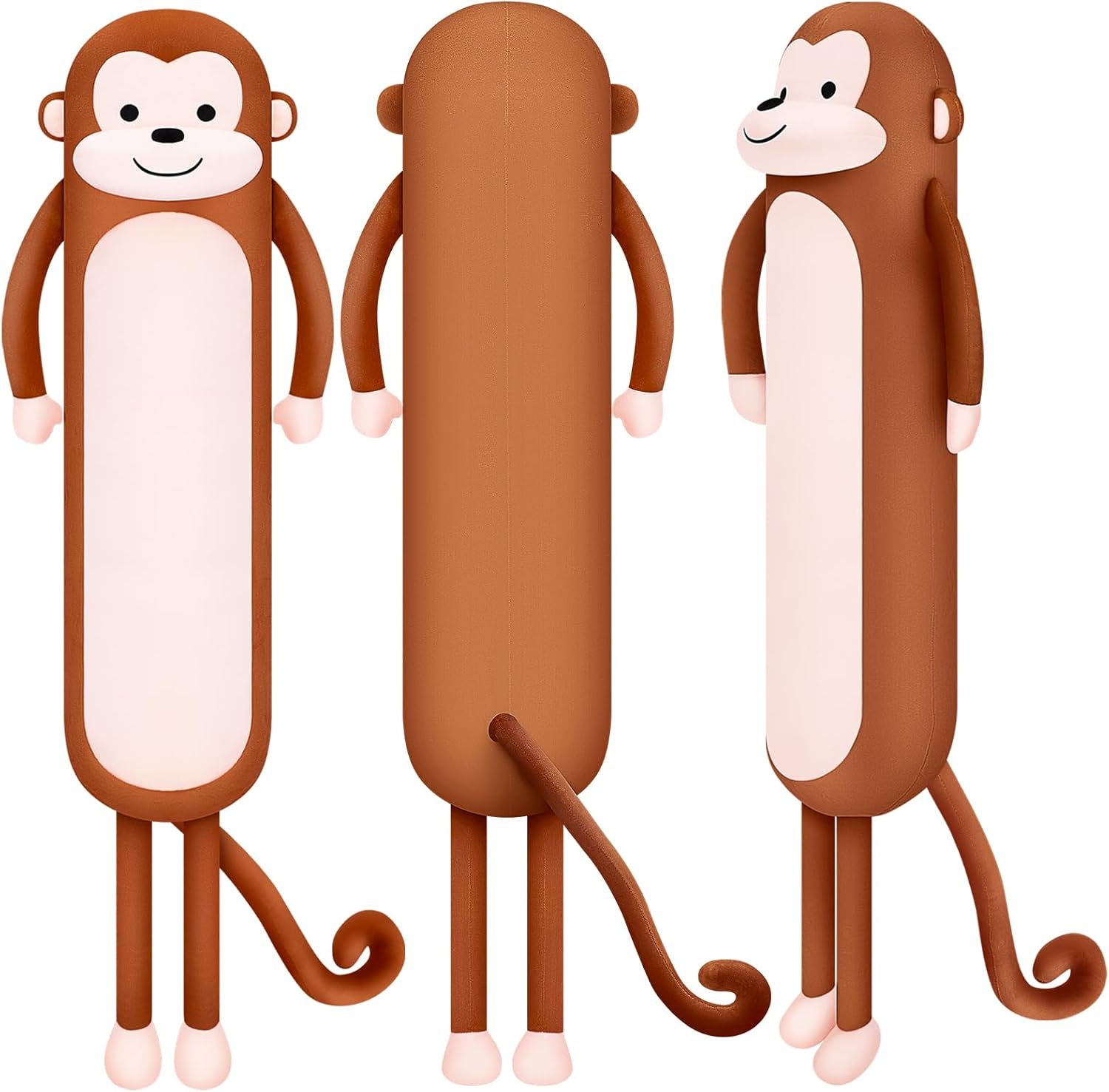 Long Monkey Stuffed Animal Plush Toy, 40' Kawaii Large Huggable Sleeping Plush Pillow, Soft Monkey Throw Body Pillow, Cute Plushies Cushion Doll Gifts for Kids Adults