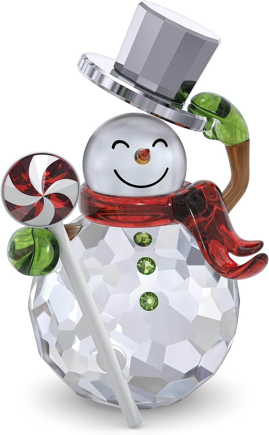 Holiday Cheers Dulcis Snowman Figurine, Clear Crystals, Part of The Holiday Cheers Collection