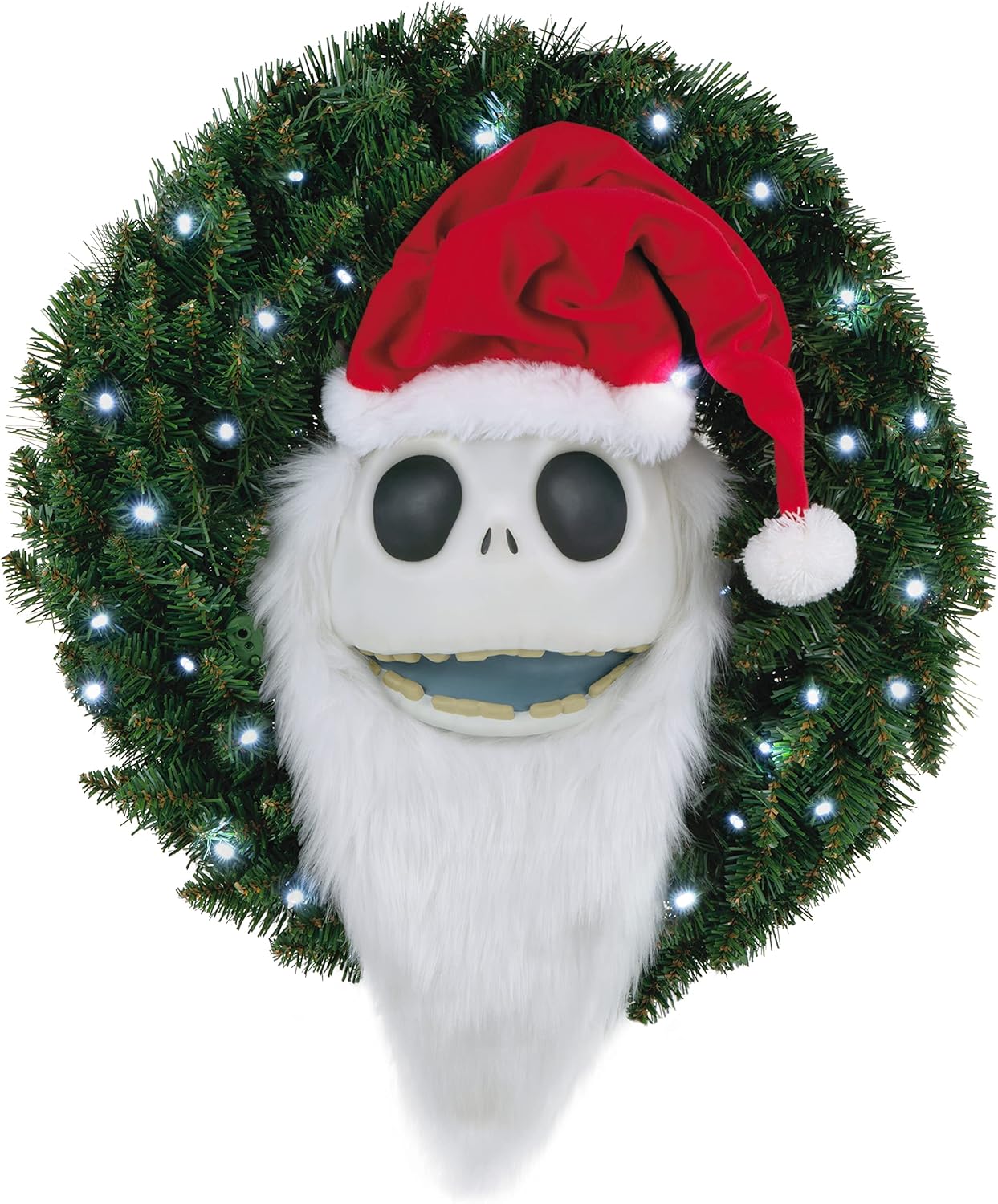 Disney Tim Burton's The Nightmare Before Christmas Jack Skellington Wreath with Light, Sound and Motion, 24"