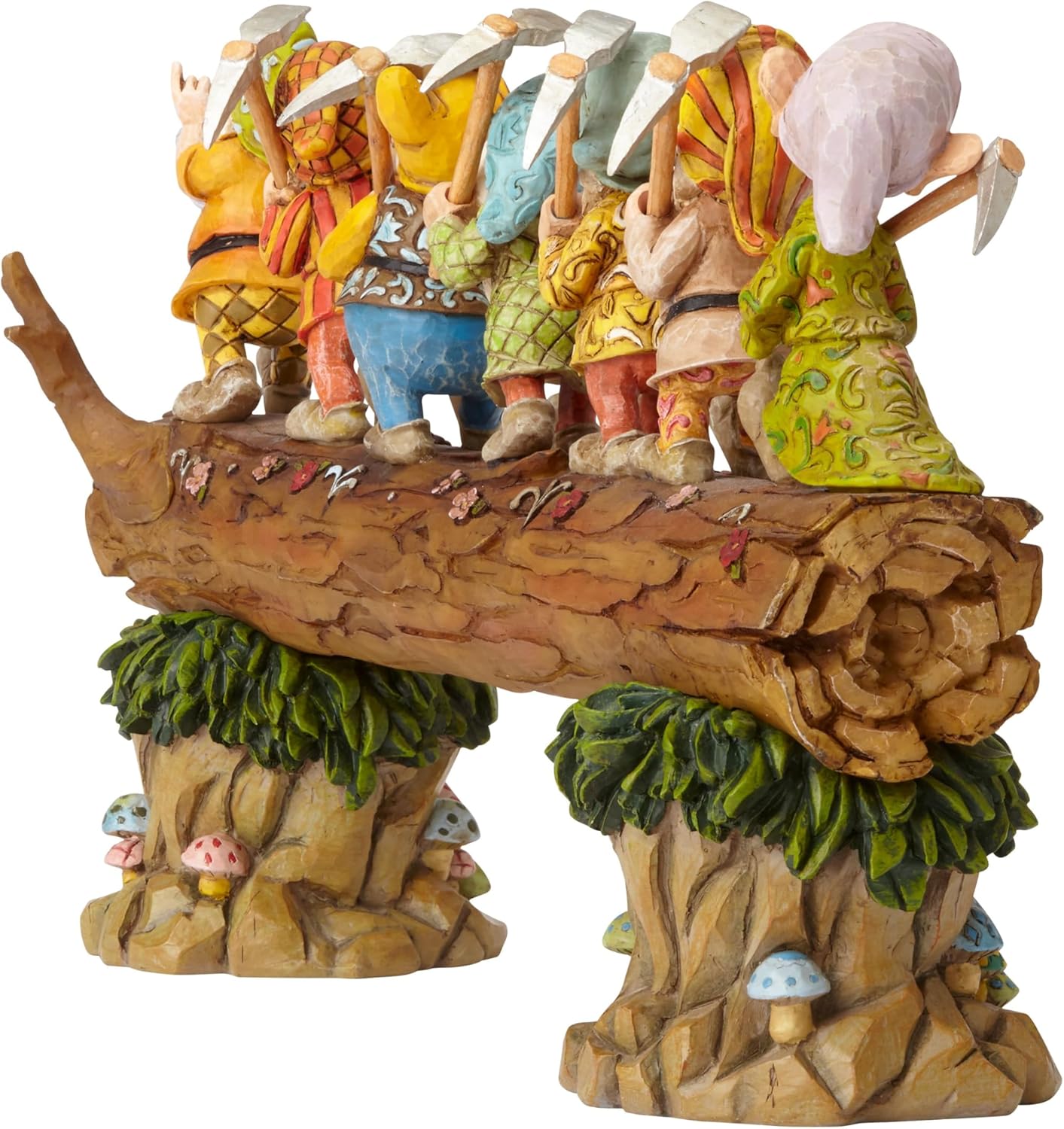 by  Snow White and The Seven Dwarfs Standing on Log Figurine, 8.25 Inch, Multicolor